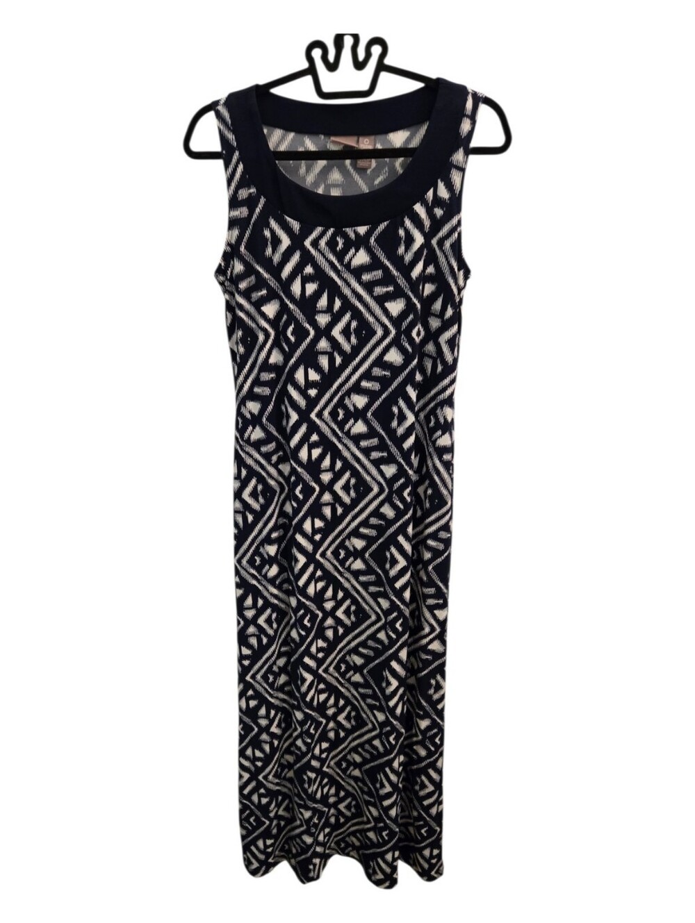 Chico's Maxi Blue Abstract Pattern Sleeveless Dress Sz 0